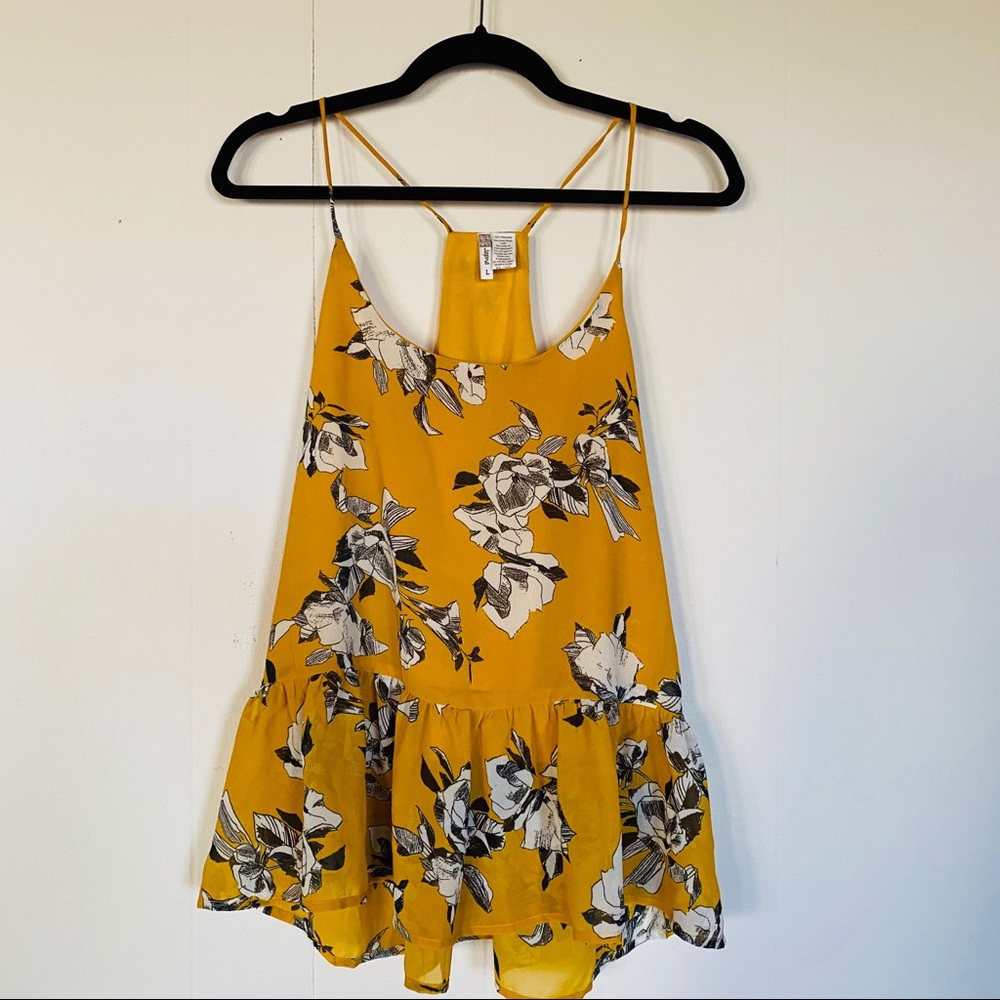 Golden Floral Tank Top